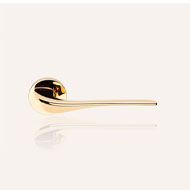 Wind Door Lever Handle on rose - Gold P