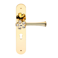 Flory Yellow Door Handle On Plate - Gol