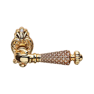 Jewel Crystal Mortise Handle On Rose Ma