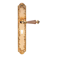 Jewel Crystal Mortise Handle On Plated 
