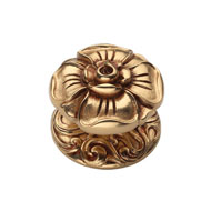 Queen Fixed Door Knob - Gold Plated Fin