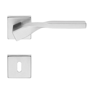 Twist Mortise Handle On Rose - Chrome S