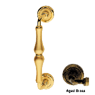 ALDAR Door Pull Handle - Aged Brass Fin