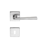 Tess Door Handle on Rose - Satin Chrome