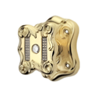 Tiffany Mesh Fixed Door Knob - Gold Pla