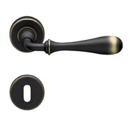 Tosca Door Handle on Rose - Bronze Matt