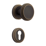 Chic Turnable Door Knob On Rose - Bronz