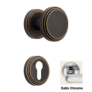 Chic Turnable Door Knob On Rose - Satin