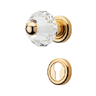 Crystal Turnable Door Knob On Rose - Po