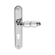 Crystal Mortise Handle On Plate - Gold 