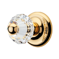 Crystal Fixed Door Knob On Rose - Gold 