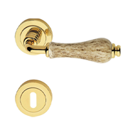 Dalia Door Handles on rose - Aged Iron 