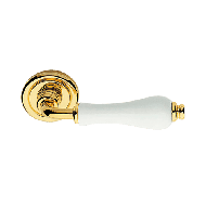 Dalia Denim Door Lever Handle on rose -