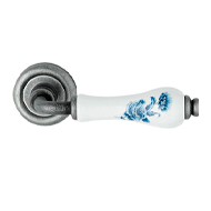 Dalia Blue Rose Flower White Mortise Ha