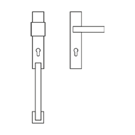 Entrance Set Door Handle+ Fixed Knob an