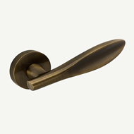 OVOID Lever Handle on rose - Bronze Fin
