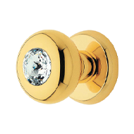 Elika Crystal Fixed Door Knob On Rose -