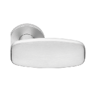 Entry Door Handle On Rose - Chrome Sati