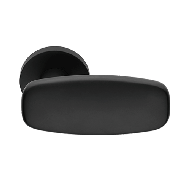 Entry Door Handle On Rose - Matt Black 