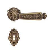 Epoca Door Lever Handle on Rose in Pati