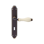 Erica Door Handle on Plate - Bronzed Br