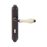 Erica Door Handle on Plate - Ivory Matt