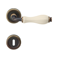 Erica Door Handle on Rose - Ivory Matt 