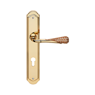 Feeling Crystal Door Handle on Plate - 