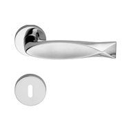 Fish Door Handle on Rose - Chrome Plate