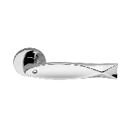 Fish Door Handle on Rose - Chrome Plate