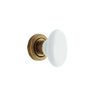 Flavia White Door Knob on rose - Bronze