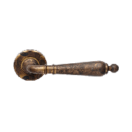 Florenzia Door Handle on Rose - Aged Br