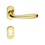 Garda Door Handle on rose - Satin Chrom