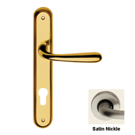 Garda Door Handle on Plate - Satin Nick