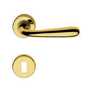 Garda  Door Handle on rose - Satin Chro