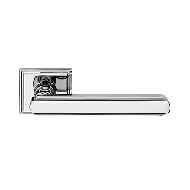 Glamor Door Handle on rose - Chrome Pla