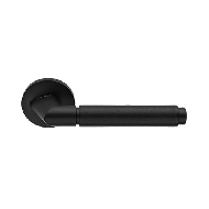 Grip Ebano Door Handle on Rose - Black 