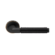 Grip Pelle Door Handle on Rose - Matt B