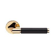 Grip Pelle Door Handle on Rose - Gold P