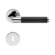 Grip Pelle Door Handle on Rose with Gre