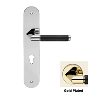 Grip Pelle Door Handle on Plate with Br