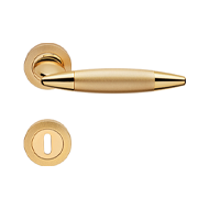 Havana Door Handle on Rose - Gold Plate