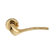 IBIS Lever Handle in Polished Brass Fin