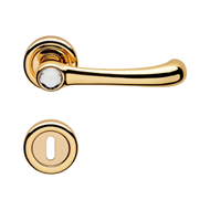 Idea Crystal Door Lever Handle on Rose 