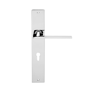 Jet Door Lever Handle on Plate - Satin 