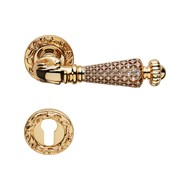 Jewel Crystal Mortise Handle On Rose - 
