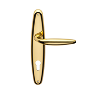 Kuba Door Lever Handle on Plate - Satin