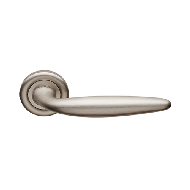 Kuba Door Lever Handle on in Satin Nick