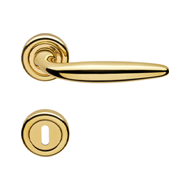 Kuba Door Lever Handle on in Polished B