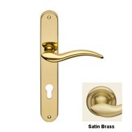 Libera Door Lever Handle on Plate - Sat
